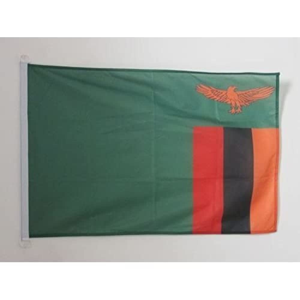 AZ FLAG - Zambia Nautical Flag - 18'' x 12'' - For Outdoor and Boat - Zambian Banner Knitted Polyester with Two Plastic Rings - Vivid Colors - 12x18 in - 45x30 Cm