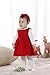 First Birthday Girl Party Dresses Baby Clothing Set Corduroy Dress, Bodysuits and Headband 1st Birthday Outfits (3-6M, Red)