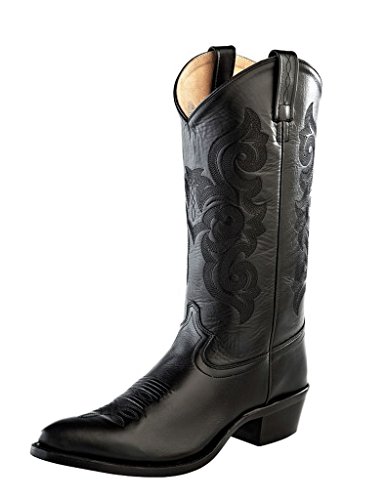 Old west cowboy boots mens pointed toe leather pegged 8.5 d black…