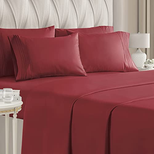 Queen Size Sheet Set 6 Piece Set Hotel Luxury Bed Sheets Extra
