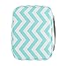 Good Ruby Premium Canvas Bible Cover with Carrying Handle, Book Protector with Pockets Colorful Compact Chevron Bible Case with Zipper and Pen Holder for Women, Teens, Girls (Aqua Chevron)