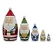 BestPysanky Set of 5 Multicolor Santa Wooden Nesting Dolls 5.5 Inches