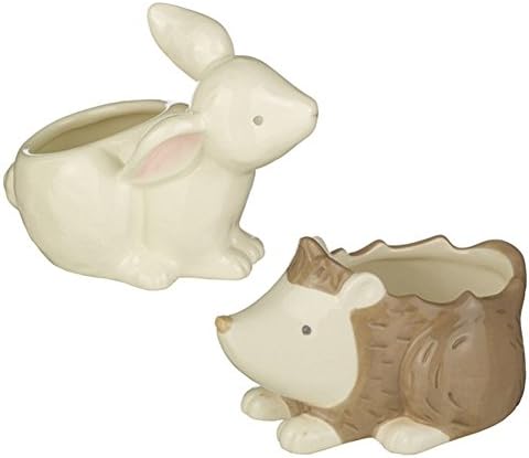 Bunny & Hedgehog Cotton Ball And Swab Holder Set
