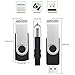 FEBNISCTE Bulk 2GB USB 2.0 Thumb Drives Pack (10pcs), Black Swivel Pen Drive with Data Stick and Cords, Promotional Item