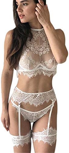 😍AxiBa😘Women One Piece Lingerie Lace Teddy Bodysuit Backless Halter Babydoll