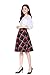 Ashir Aley High Waisted A Line Flared Swing Woman's Green Plaid Midi Skirt