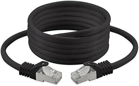 1M Cat. 7 - Ethernet Gigabit Lan Network Cable (RJ45) | 10/100/1000Mbit/s - For Streaming | SUHD Tv | IPTV | Desktop Pc | Servers | Laptops | Network Printers / 10 Gbs / High Quality | (1 m, Black)