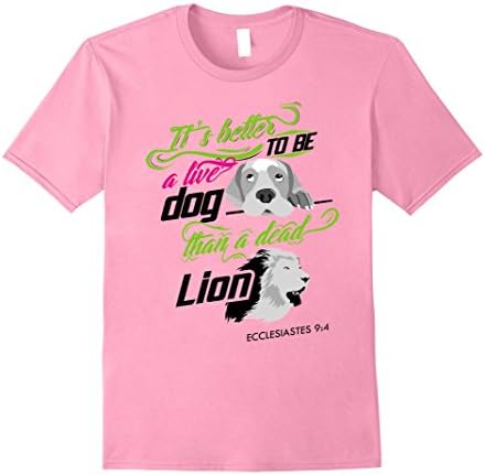 Mens ECCLESIASTES 9:4 HOLY BIBLE T-SHIRT Medium Pink