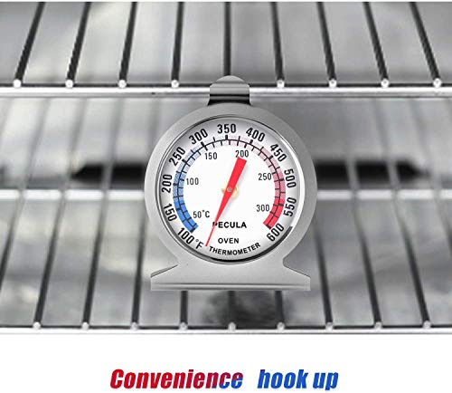 Oven Thermometer 50-300°C/100-600°F, Oven Grill Fry Chef Smoker Analog Thermometer Instant Read Stainless Steel Kitchen Cooking Thermometer