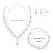 Ruzzykea Women CZ Crystal Wedding Jewelry Set Necklace Earrings Bracelet Set For Bride Bridesmaid Prom Party (Rose Gold)