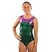 Lizatards Leotard Mermaid Girls Gymnastics Leotard Mermaid Bow Back in Girls and Adult Sizes Choose Your Favorite (Green, Girls S (5-6))