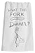 Primitives by Kathy Cotton Kitchen Towel, 28-Inch by 28-Inch, What The Fork