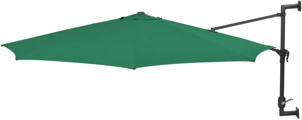 ZHTY Wall-Mounted Parasol with Metal Pole 300 cm Green Home & Garden Lawn & Garden Outdoor Living Outdoor Umbrellas & Sunshades Outdoor parasol