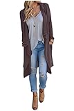 Aifer Women Long Sleeve Knitted Open Front Waterfall Draped Trench Coat Cardigan