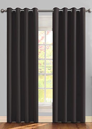 Ifblue Home Décor Room Darkening Thermal Insulated Grommet Window Treatments Blackout Curtains / Draperies for Bedroom Living Room set of 2 Panels 52 X 72 Inch Grey(Without Rod)