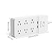 Surge Protector Power Strip with USB - NTONPOWER Flat Plug Extension Cord 5FT, 6 Outlets 2 USB Desktop Charging Station, ETL Listed, 15A Circuit Breaker, Wall Mount for for Home and Office - White