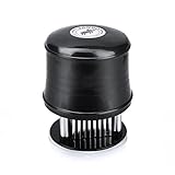 Meat Tenderizer Machine 56 Stainless Steel High Sharp Blades, Cleaning Brush, E-book, Professional Quality Kitchen Tool, Lock Mechanism, for Steak, Pork, Chicken, Fish, 1-yr Guarantee