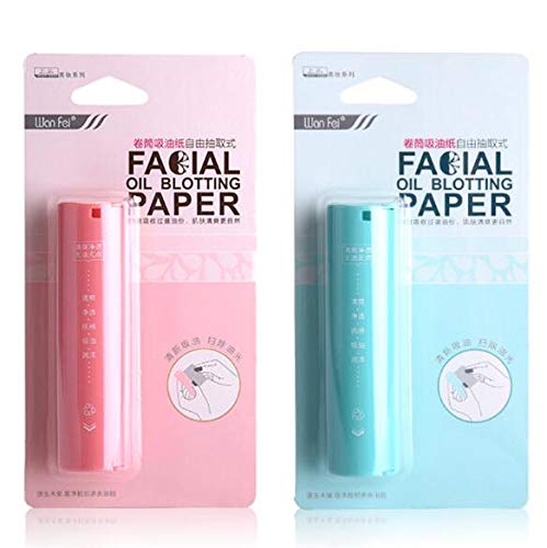 Auch 2 Roll Oil Blotting Papers Oil Absorbing Tissues Oil-absorbing Face Clean Roller Pulling Type Portable Oil Blotting Paper - Thumbnail 2