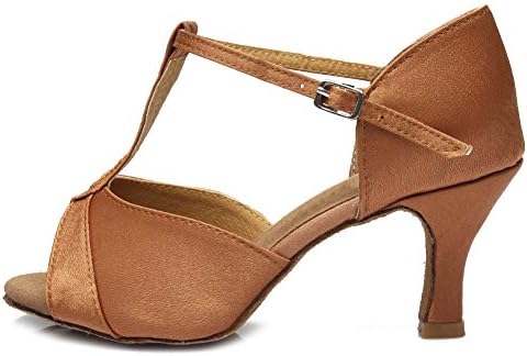 Women's Satin Latin Dance Shoes Ballroom Salsa Tango Professional Performance Practice Dancing Shoes,Model WH1213