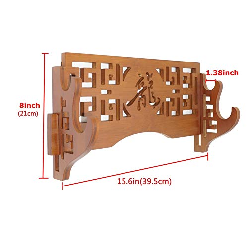 FOXSMZZ Bamboo Sword Holder Wall Mount Katana Stand Japanese Samurai Sword Display Rack Hanger 2-Tier