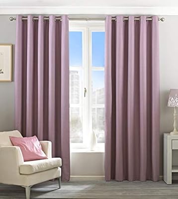 Riva Paoletti Eclipse Blackout Eyelet Curtains Purple 46 X 54