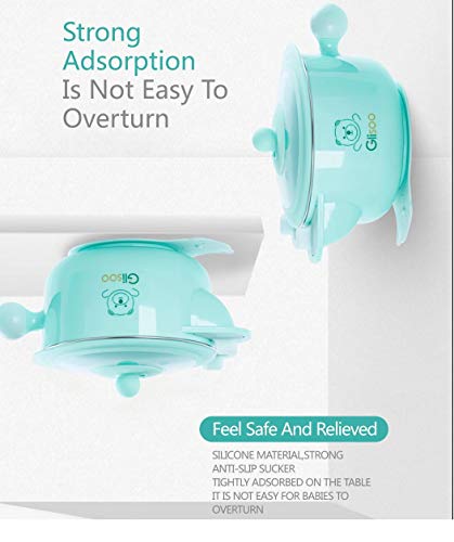 BPA Free Baby Feeding Set, Feeding Bowl with Lid, Salad Bowl, Milk Cup,Spoon and Fork for 6m+ Toddlers,316 Stainless Steel,Gift Set Tableware Set by Glisoo(Mint Green) - Thumbnail 4