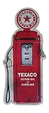 Vintage Texaco Gas Pump Shaped & Embossed Metal Wall Decor Sign, Heavy Gauge .35mm Iron, Sawtooth Hanger On Back For Displaying, 10.25