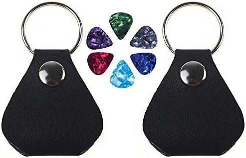 Guitar Pick holder Case 2 Pack Key Chain With 6 Guitar Picks(Random gift)