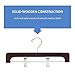 JS HANGER Pants Hangers 10 Pack High Grade Wooden Skirt Hangers with Clips Space Saving Jean Hangers, Extra Smooth Walnut Finish