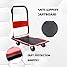 Push Cart Dolly AFT PRO USA Push Platform Truck Folding Rolling Flatbed Cart 360 Degree Swivel Wheels Foldable Handle (RED, 660LB)