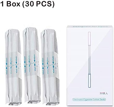 1Box 30PCS Wet Alcohol Cotton Swabs Double Head Cleaning Sticks Tool for Cleaning Heat Not Burn Device Heater (30PCS)