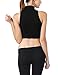 KOGMO Women's Lightweight Fitted Sleeveless Turtleneck Crop Top with Stretch-L-Black