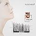 VASSOUL Dual Magnetic Eyelashes - Magnet Ultra-thin 0.2mm - 3D Reusable Fake Eyelashes For Women Makeup - Natural Look (4 Pcs）