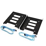 SNANSHI SSD Tray, 2.5 inch SSD HDD to 3.5 inch Metal Mounting Adapter Bracket Hard Drive Holder with 2 pcs 18 Inch SATA III 6.0 Gbps Cable