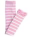RuffleButts Girls Footless Ruffle Tights - Pink Stripe - 12-24m