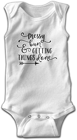 LOVWEBABY Messy Bun and Getting Stuff Done Sleeveless 100% Cotton Romper Jumpsuit