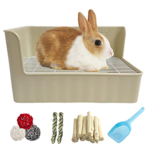 Tfwadmx Rabbit Litter Box Toilet Bunny Corner Litter Pan Pet Toilet