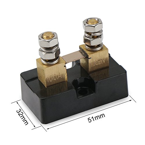 DROK Anti-Rust Metal Electric Current Shunt Resistors, 100A 100mV Copper DC Shunt Resistance Resistor Kit for Ammeter Amp Current Tester Gauge