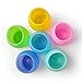 Silicone Wine Glasses Set of 6 - Outdoor Camping Unbreakable Rubber Wine Glasses, 12 oz 100% Dishwasher Safe Shatterproof Rainbow Silicone Cups for Travel Picnic Beach Pool by Mofason