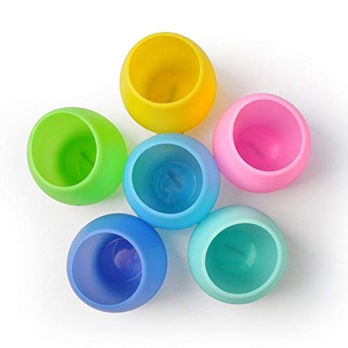Silicone Wine Glasses Set of 6 - Outdoor Camping Unbreakable Rubber Wine Glasses, 12 oz 100% Dishwasher Safe Shatterproof Rainbow Silicone Cups for Travel Picnic Beach Pool by Mofason - Thumbnail 2
