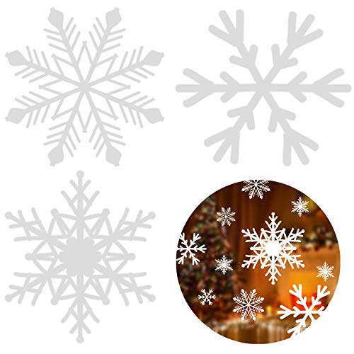 VGOODALL Schneeflocken Fenstersticker, 7 Blätter mit 1 Abstreicher Schneeflocken Fensteraufkleber Fensterbilder für Weihnachtsdeko Fensterdeko Winterdeko