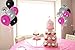 Pink Black and Silver Confetti Balloons Kit for Sweet 16 Birthday Valentines Wedding Anniversary Graduation Party Decorations