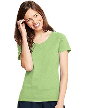 Women's 4.5 oz. X-Temp Performance V-Neck, Neon Lime Heather, S