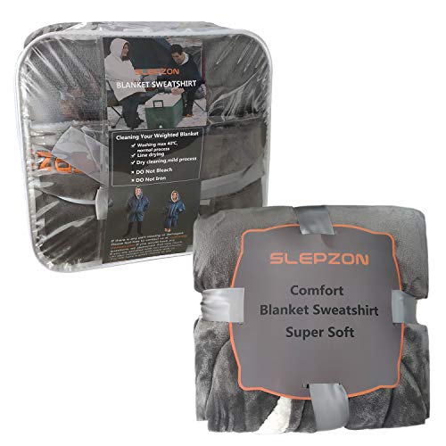 SLEPZON Blanket Hoodie Oversized Wearable Blanket Deep Pockets