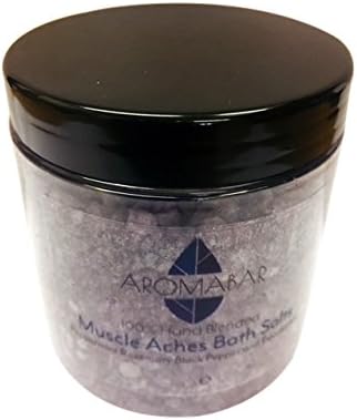 Muscles Aches Pains Dead Sea Bath Salts Soak with Peppermint Rosemary Black Pepper & Eucalyptus Pure Essential Oils