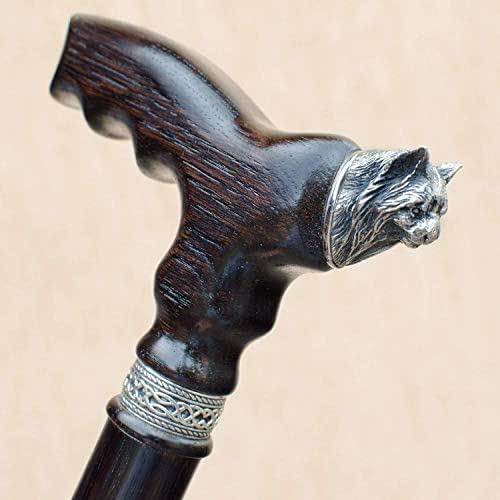Fashionable Walking Canes for Men Lynx Carved Derby Men's Cane