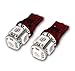 TuningPros LEDRSM-T10-RS5 Rear Side Marker LED Light Bulbs T10 Wedge, 5 SMD LED Red 2-pc Set