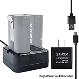 Charging Station for Ring Rechargeable Batteries (Black) - for Video Doorbell 2 Spotlight Cam & Ring Stick Up Cam - Ring Door Bell Batteries Charger - Spotlight Cam Battery Charging Adapter by Sully