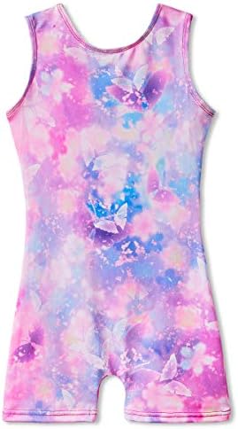 MYQFF Leotards for Girls Gymnastics Apparel Kids Children Biketard with Shorts Dance Unitards Sparkly Unicorn Outfits