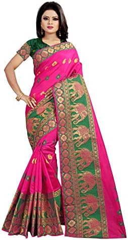 surti funda Jacquard saree for women(pink,multicolors)